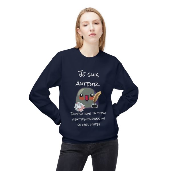 Sweatshirt "Je suis auteur" – Tout ce que tu diras peut finir dans mon livre ! – Image 11