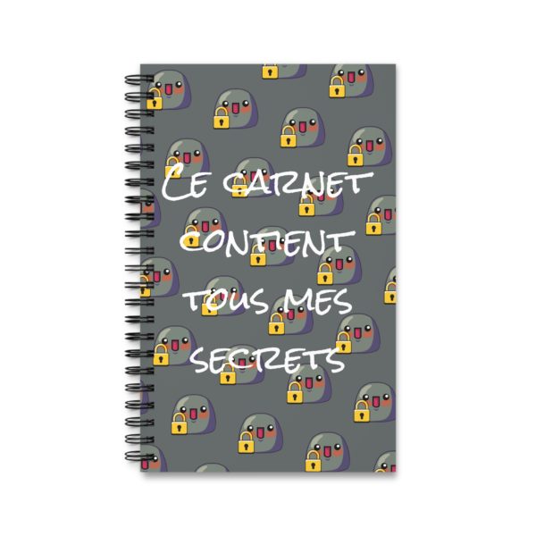 📖 Carnet A5 "Ce carnet contient tous mes secrets" – Chut… c’est top secret ! 🔒🤫 – Image 2
