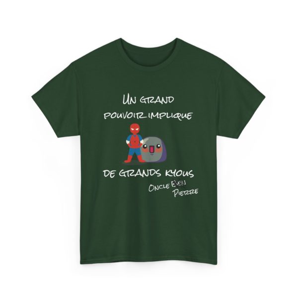 🕷️ T-shirt "Un grand pouvoir implique de grands Kyous" – Approuvé par l’Oncle… Pierre ! – Image 3
