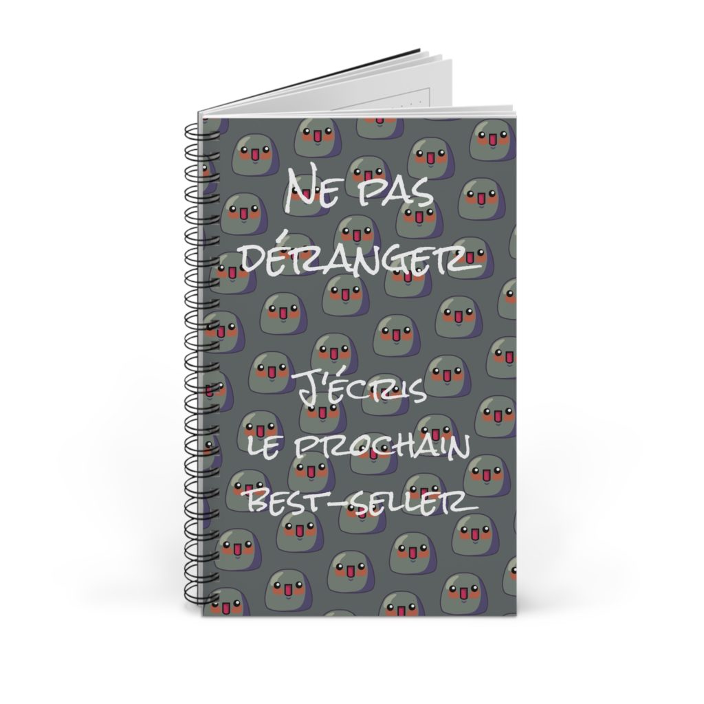 un carnet avec écrit dessus ne pas déranger j'écris le prochain best-seller avec des kyous en design de fond