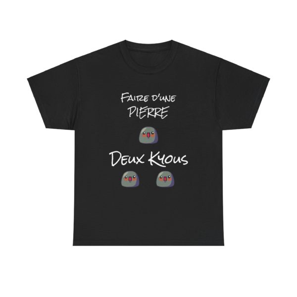 T-shirt "Faire d’une pierre deux Kyous" – Le tee-shirt parfait pour les stratèges de l’humour ! 🪨😆 – Image 7