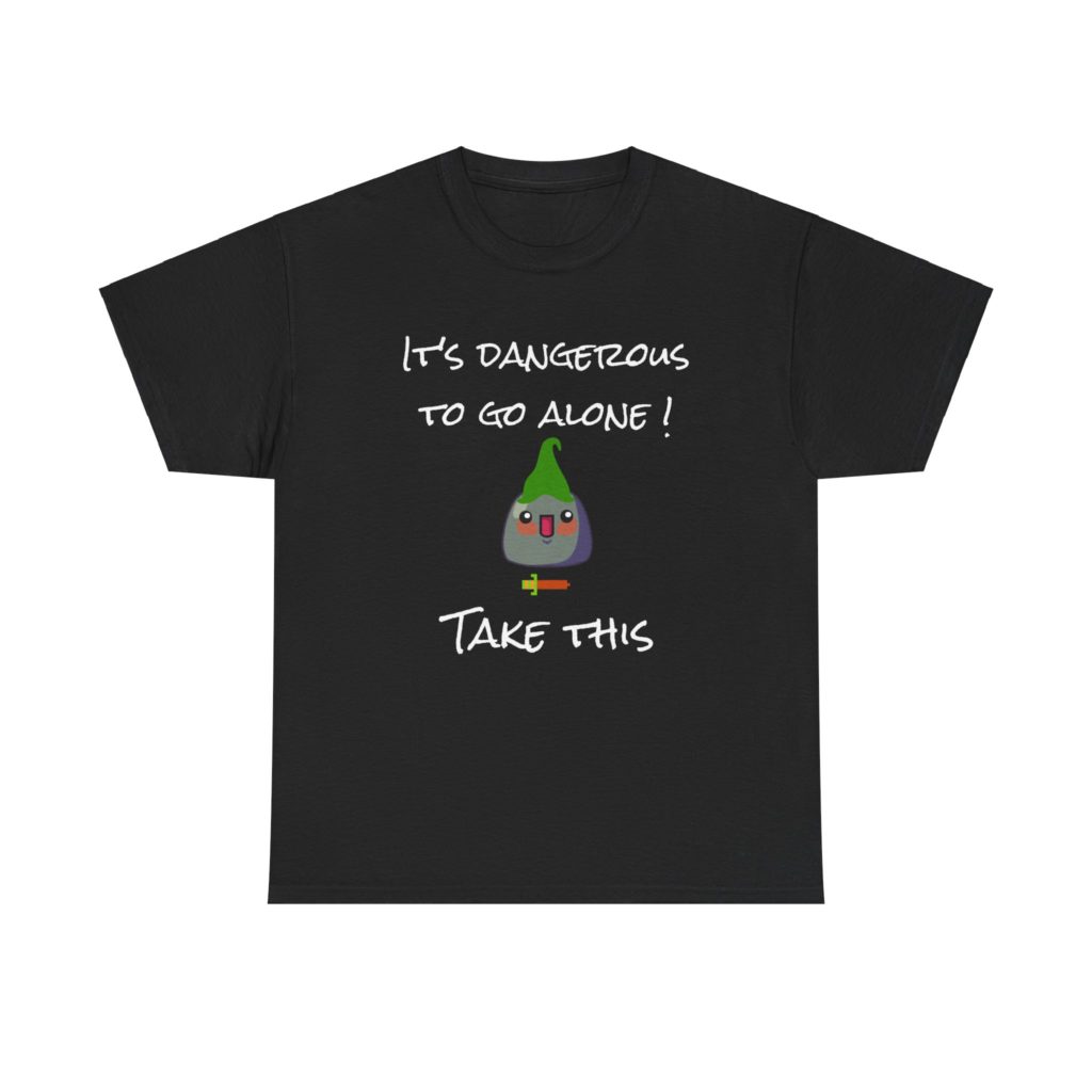 T-shirt geek It's Dangerous to Go Alone Zelda pixel art