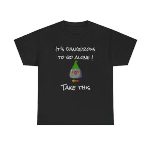 T-shirt geek It's Dangerous to Go Alone Zelda pixel art