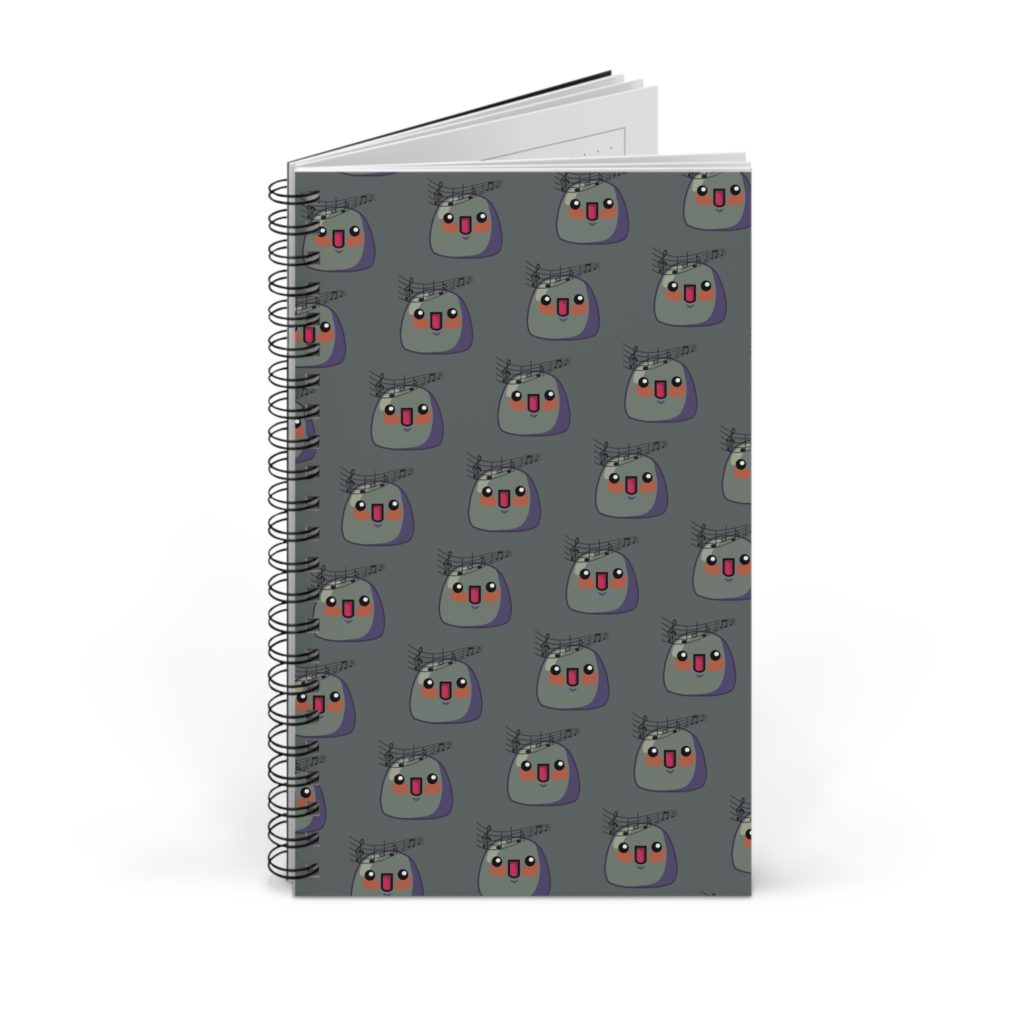 Carnet avec pattern de Kyous et portée musicale, édition sans texte