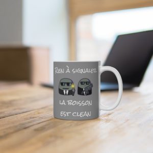 Mug humour "Menhirs Blacks" avec agents secrets et citation fun