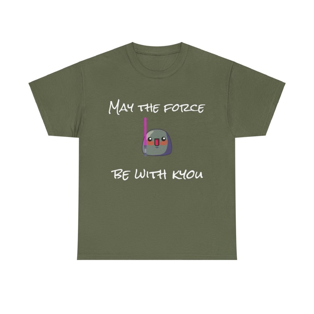 T-shirt humoristique Star Wars May the Force be with Kyou avec design sabre laser
