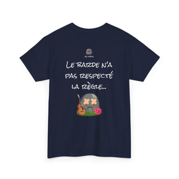 T-shirt "Règles du jeu de rôle" – Le barde n’a pas respecté la règle… RIP 🎲 – Image 16