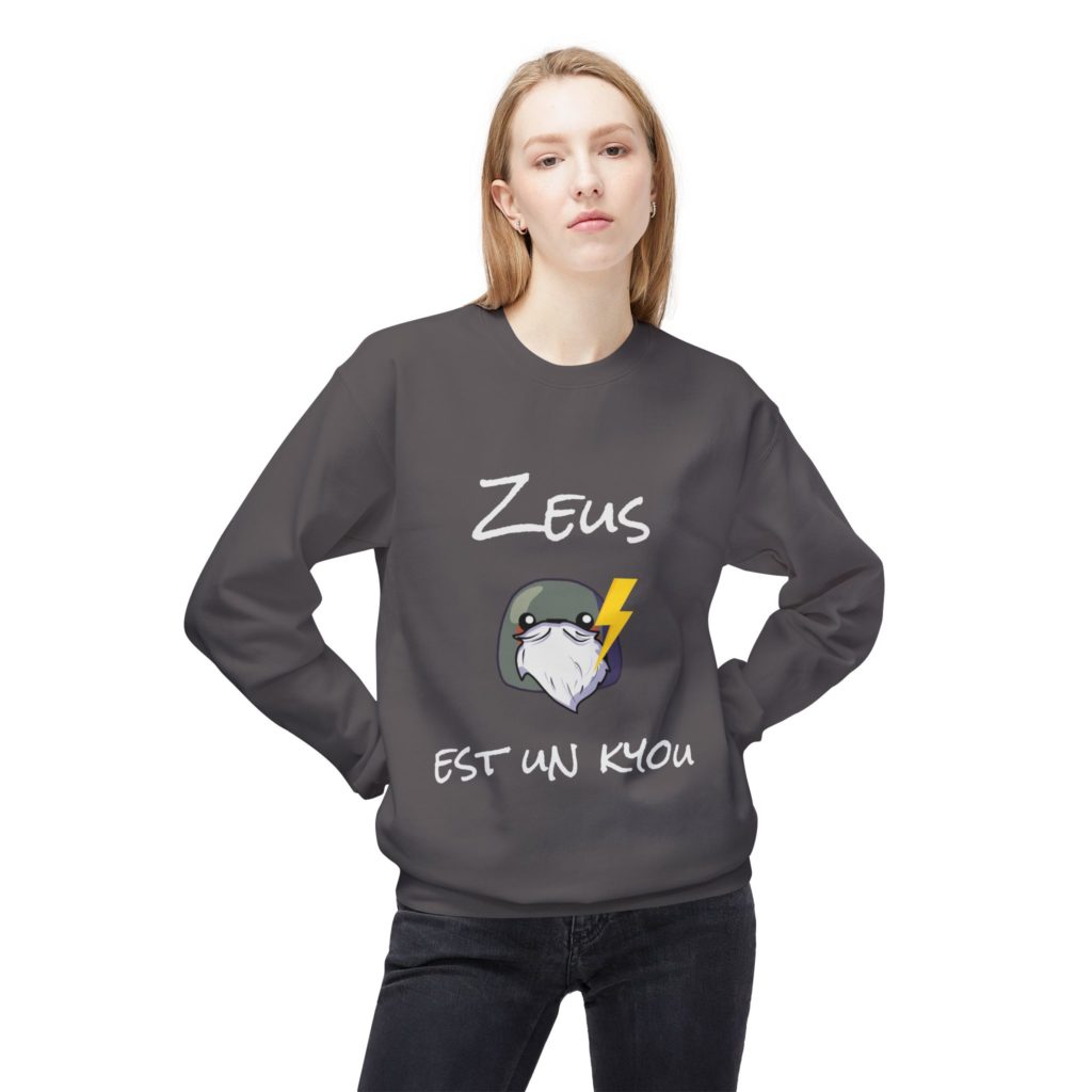 Sweatshirt humoristique Zeus est un Kyou avec un Kyou divin et son éclair
