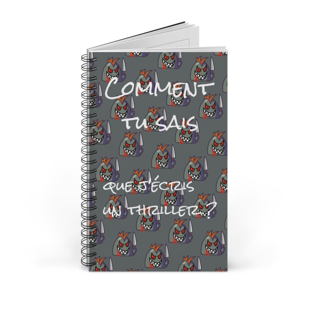 Carnet thriller avec une pattern de Killer Kyous pour les fans d’histoires sombres et palpitantes