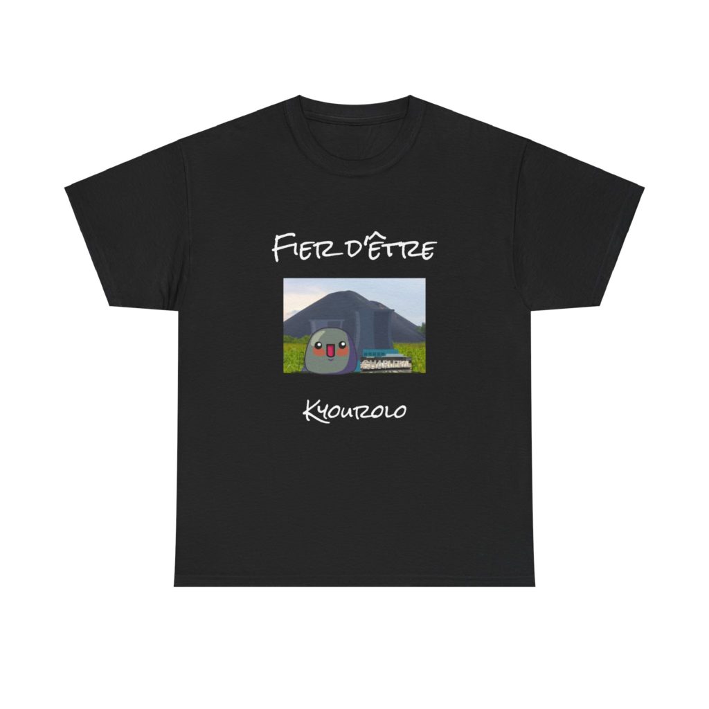 T-shirt humoristique Charleroi, avec Kyou, terril, usine et lettres "Charleroi"