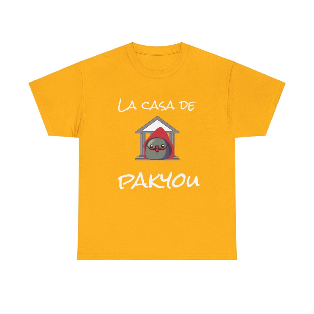 T-shirt humoristique La Casa de Pakyou avec Kyou en mode braqueur
