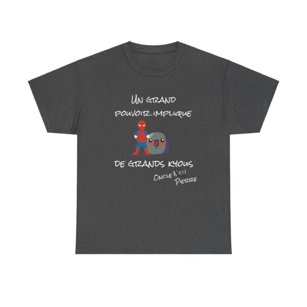 🕷️ T-shirt "Un grand pouvoir implique de grands Kyous" – Approuvé par l’Oncle… Pierre ! – Image 17