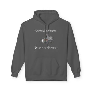 Hoodie humoristique Sporting Kyourleroi avec Kyou, zèbre et ballon de foot