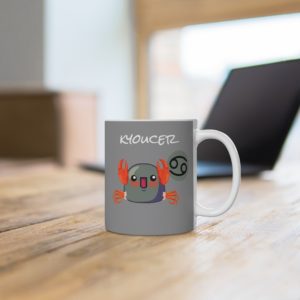 Mug astrologique "Kyoucer" avec un Kyou crabe et symbole du Cancer