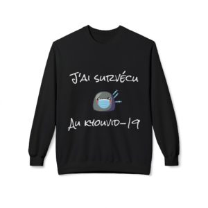 Sweatshirt humoristique J’ai survécu au Kyouvid-19 Kyou masqué et vacciné