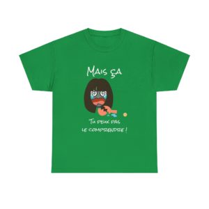 T-shirt "Mais ça, tu peux pas le comprendre" avec un Kyou dramatique et un vase cassé, hommage aux Inconnus