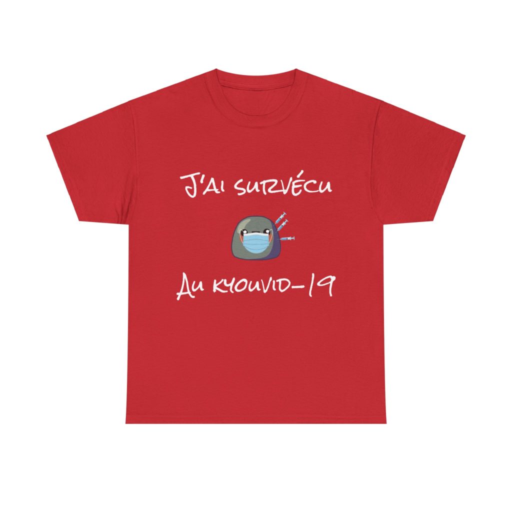 T-shirt humoristique J’ai survécu au Kyouvid-19 Kyou avec seringues et masque