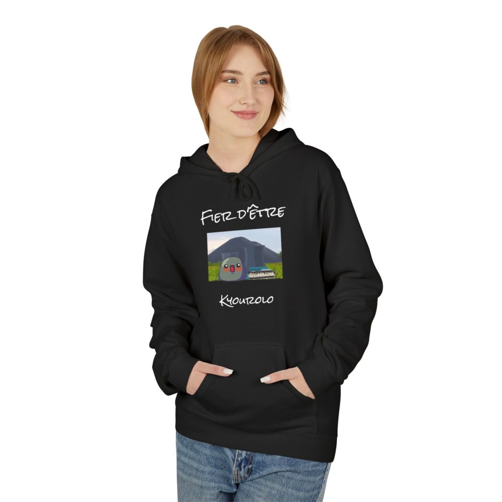 Hoodie humoristique Charleroi avec Kyou, terril, usine et lettres "Charleroi"