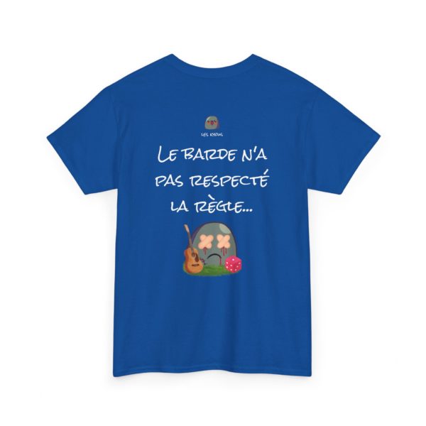 T-shirt "Règles du jeu de rôle" – Le barde n’a pas respecté la règle… RIP 🎲 – Image 10