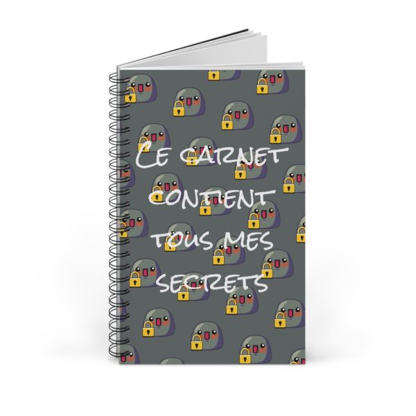 📖 Carnet A5 "Ce carnet contient tous mes secrets" – Chut… c’est top secret ! 🔒🤫 – Image 6