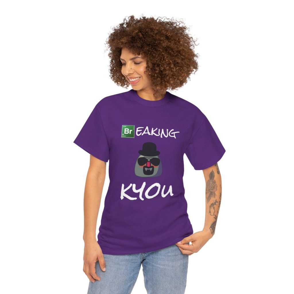 T-shirt humoristique Breaking Kyou Kyousenberg avec barbe et lunettes
