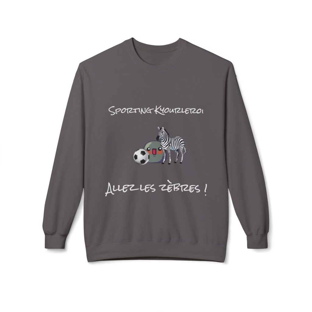 Sweat humoristique Sporting Kyourleroi avec Kyou, zèbre et ballon de foot