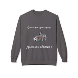 Sweat humoristique Sporting Kyourleroi avec Kyou, zèbre et ballon de foot