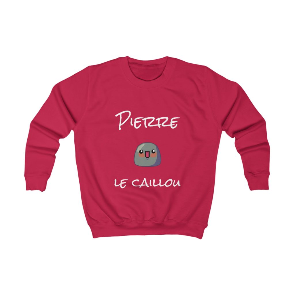 Sweatshirt enfant Pierre le Caillou doux et résistant