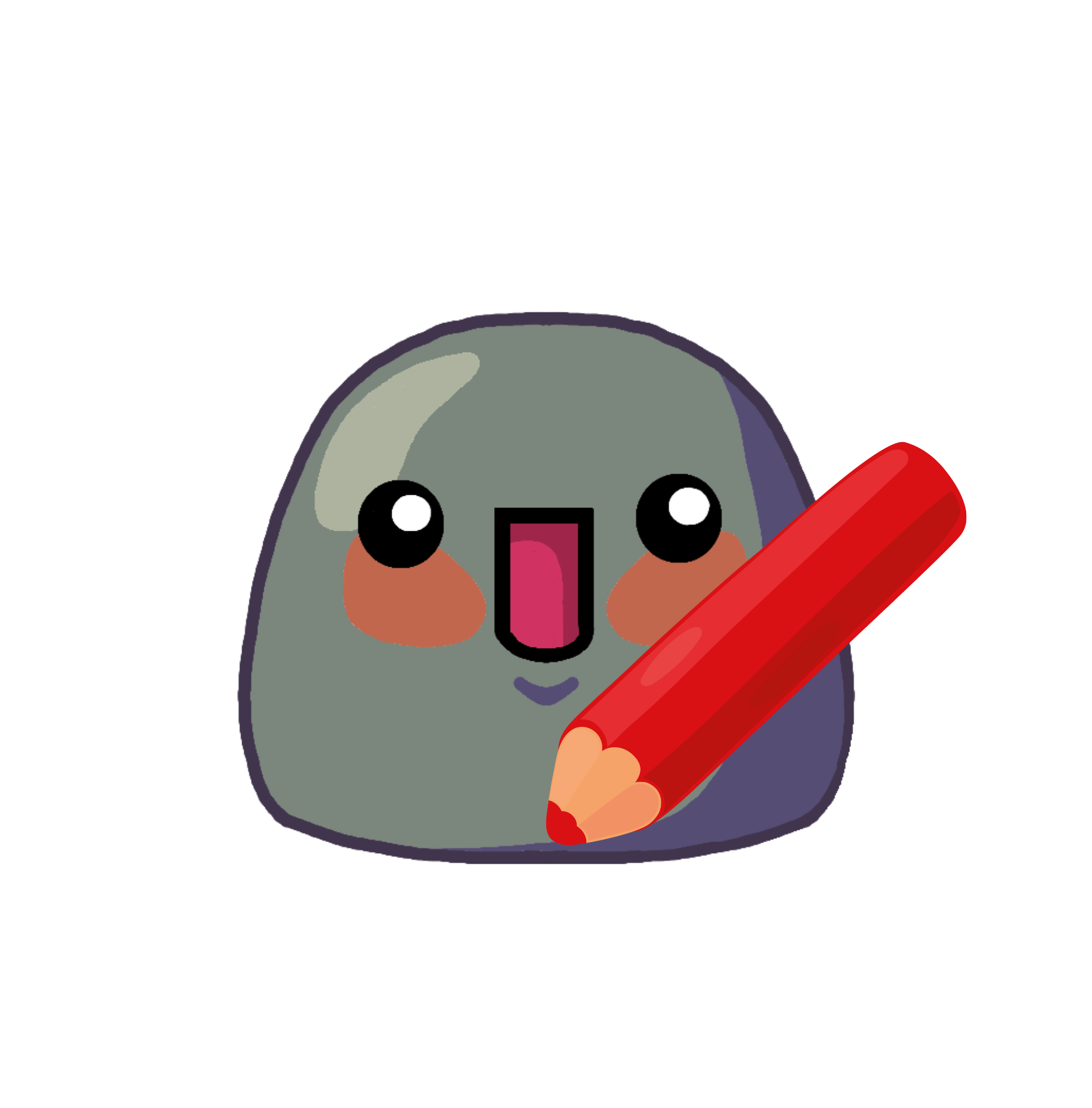 un kyou avec un gros crayon rouge