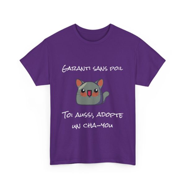 T-shirt "Garanti sans poil – Adopte un Cha-You" – Le chat parfait (sans allergie) ! – Image 39