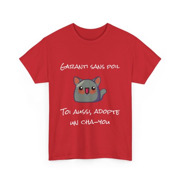 T-shirt "Garanti sans poil – Adopte un Cha-You" – Le chat parfait (sans allergie) ! – Image 3