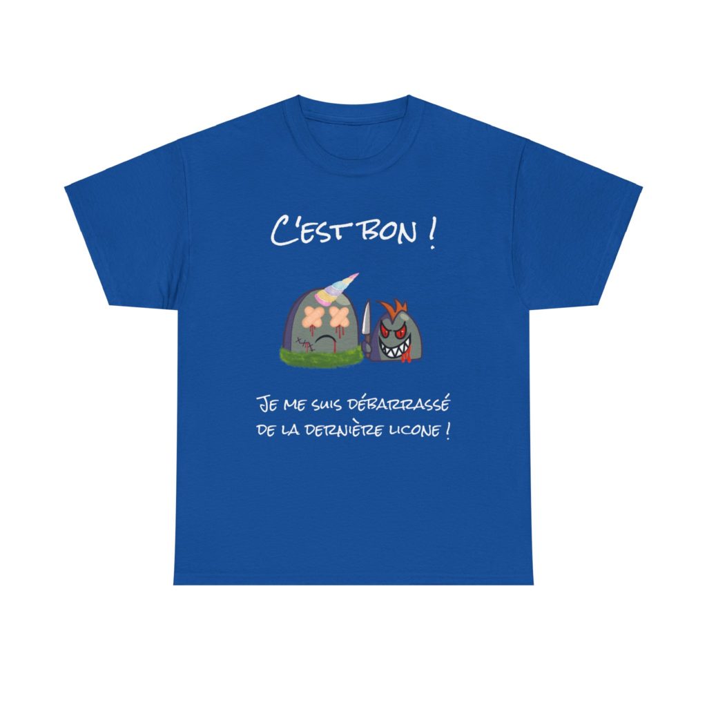 T-shirt "Fin des Licornes" avec Killer Kyou et tombe licorne