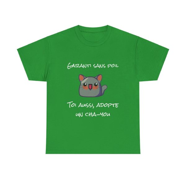 T-shirt "Garanti sans poil – Adopte un Cha-You" – Le chat parfait (sans allergie) ! – Image 11