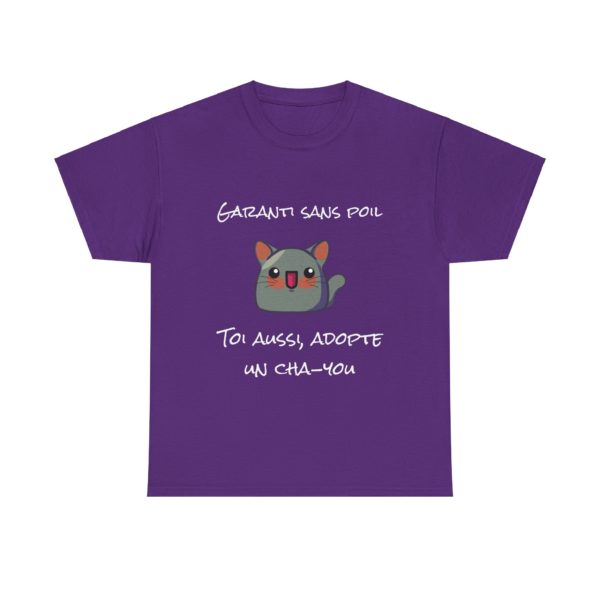 T-shirt "Garanti sans poil – Adopte un Cha-You" – Le chat parfait (sans allergie) ! – Image 37