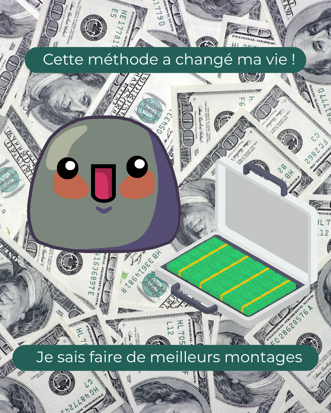 une méthode pour faire croire qu'on est riche avec une valise plein d'argent