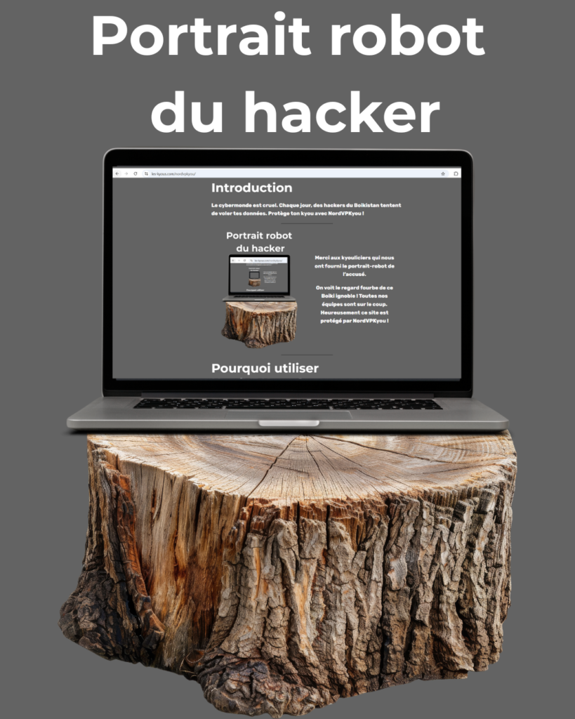 Un portrait robot d'un hacker du Boikistan, une souche de bois...
