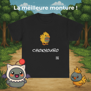 Illustration d’un Chokyoubo avec un Kyou dans le bec et QR code musical